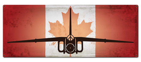 Planes AVRO Arrow Canadian Flag Metal Sign