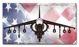Planes Harrier American Flag Metal Sign