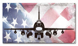 Planes Super Sabre American Flag Metal Sign