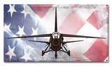 Planes F-8J Crusader American Flag Metal Sign