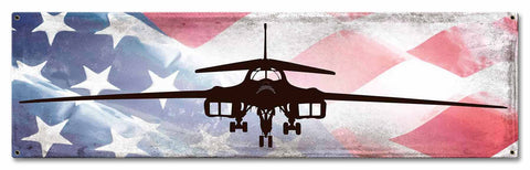 Planes B1B Bomber American Flag Metal Sign