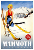 Ski Mammoth California Cutout Metal Sign