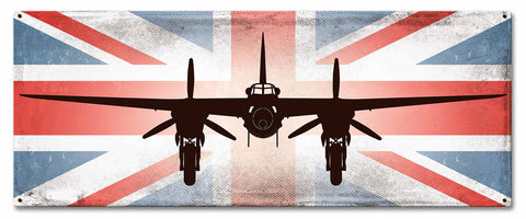 Planes Mosquito DH 98 UK Flag Metal Sign