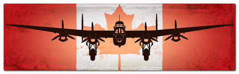 Planes Lancaster Canadian Flag Metal Sign
