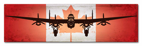 Planes Lancaster Canadian Flag Metal Sign