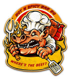 HOT N SPICY BBQ Metal Sign