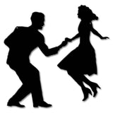 Swing Dancers Silhouette Metal Sign