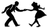 Swing Dancers 2 Silhouette Metal Sign