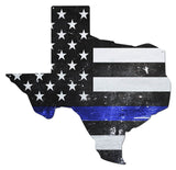 Texas Thin Blue Line American Flag Metal Sign