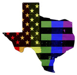 Texas Rainbow American Flag Metal Sign