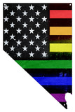 Nevada Rainbow American Flag Metal Sign