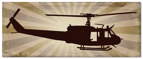 PSB310   Huey Helicopter Profile Metal Sign