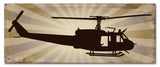 Huey Helicopter Profile Metal Sign