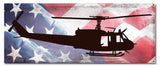 Huey Helicopter Profile American Flag Metal Sign