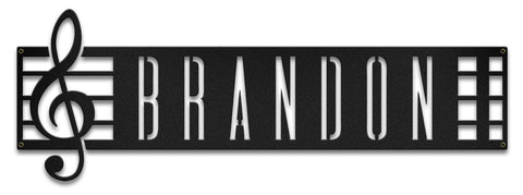 Music Staff Cutout    Personalized Metal Sign