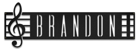 Music Staff Cutout  - Personalized Metal Sign