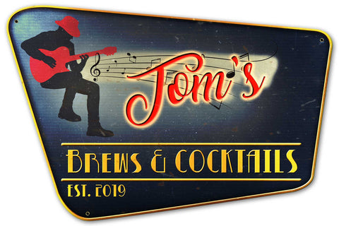Brews Cocktails - Personalized Metal Sign