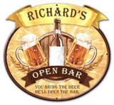 Open Bar    Personalized Metal Sign