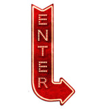 Enter Rt Arrow 3D 15 x 34 Custom Shape Metal Sign