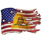 PSB403 - Don't Tread Tattered Flag Metal Sign