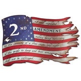 PSB409 - 2nd Amendment Tattered Flag Metal Sign