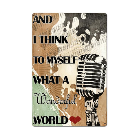 What A Wonderful World Lyrics Vintage Sign Metal Sign