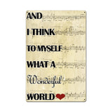 What A Wonderful World Vintage Sign Metal Sign