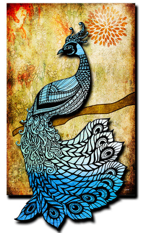 3-D Peacock  Sign Metal Sign