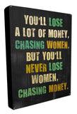 Chasing Woman Vintage Sign Metal Sign