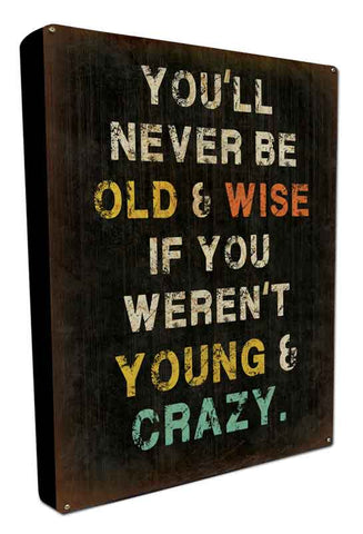 Wise Young Vintage Sign Metal Sign
