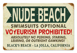 La Jolla Nude Beach Vintage Sign Metal Sign