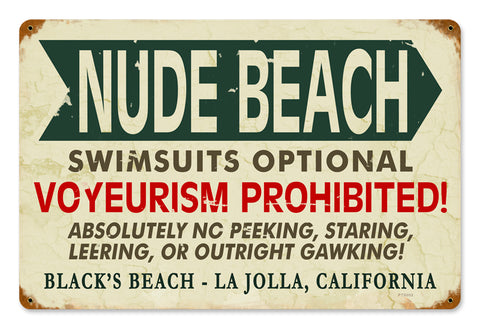 La Jolla Nude Beach Vintage Sign Metal Sign