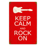 Keep Calm And Rock On Vintage Sign Metal Sign