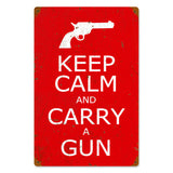 Keep Calm And Carry A Gun Vintage Sign Metal Sign