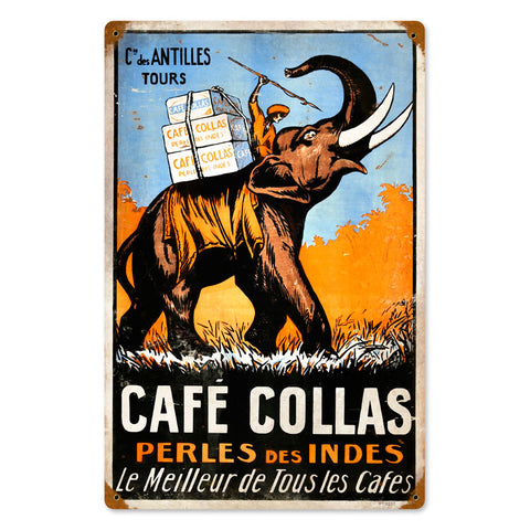 Cafe Collas Vintage Sign Metal Sign