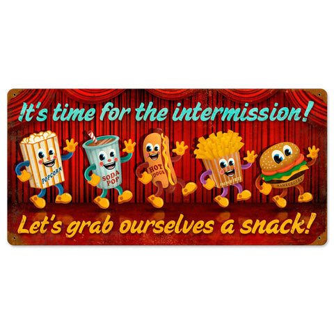 Intermission Snacks Vintage Sign Metal Sign