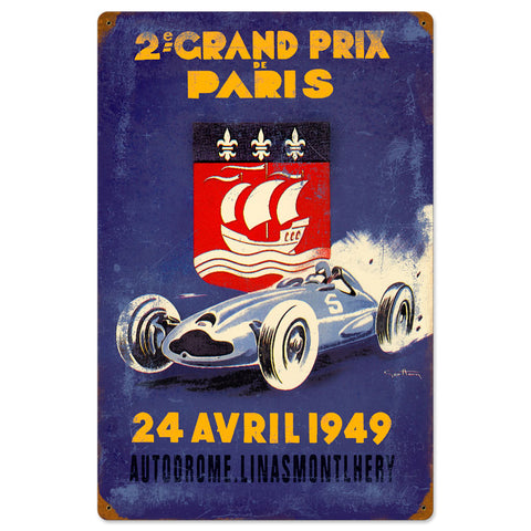 Paris Grand Prix Vintage Sign Metal Sign