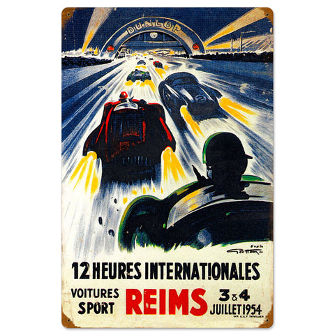 Reims Racetrack Vintage Sign Metal Sign