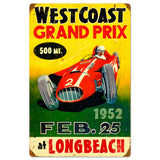 West Coast Grand Prix Vintage Sign Metal Sign