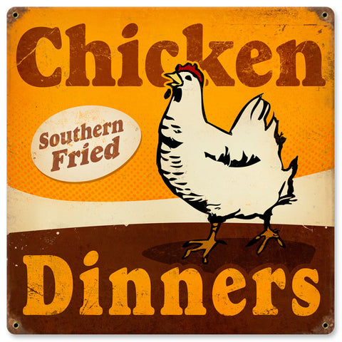 Chicken Dinners Vintage Sign Metal Sign