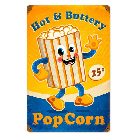 Popcorn Man Vintage Sign Metal Sign