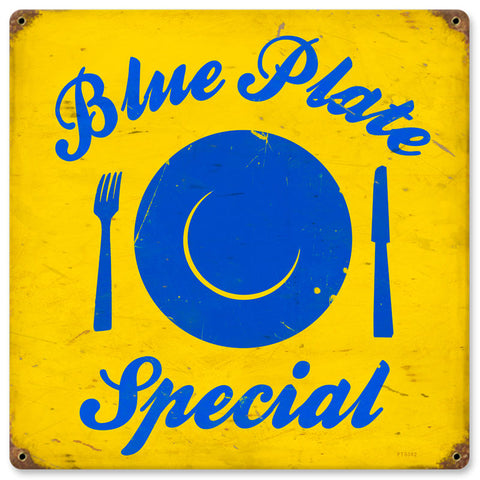 Blue Plate Vintage Sign Metal Sign