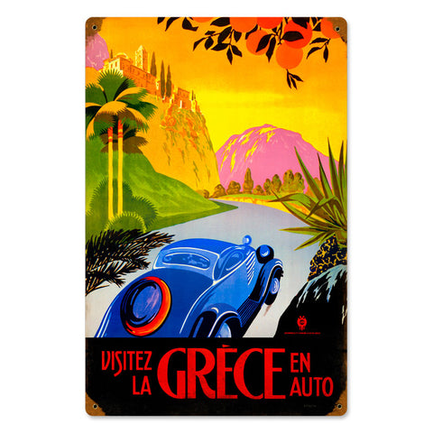 Greece-Auto-Travel-Vintage-Sign-Metal-Sign