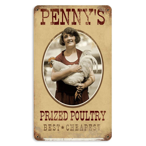 Penny'S Pultry Vintage Sign Metal Sign