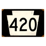 Route 420 Vintage Sign Metal Sign