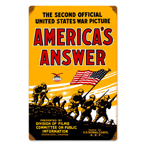 Americans Answer Vintage Sign Metal Sign