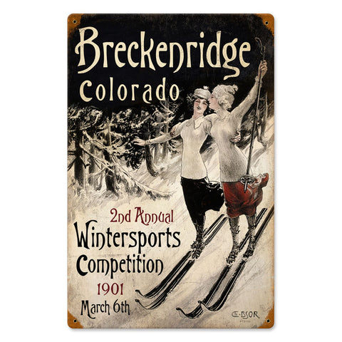 Ski Breckenridge Vintage Sign Metal Sign
