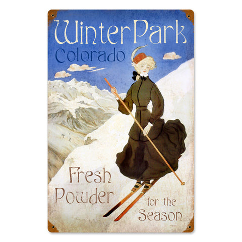 Ski Winter Park Vintage Sign Metal Sign