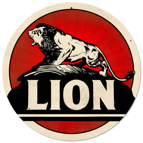 Lion Gasoline Vintage Sign Metal Sign