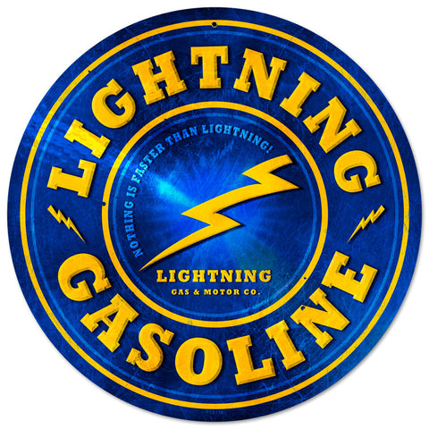 Lightning Gasoline Vintage Sign Metal Sign